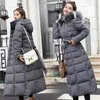 Femmes vers le bas Parkas hiver veste col de fourrure à capuche coton rembourré Long manteau coréen ample chaud épaissir vêtements d'extérieur 231023