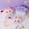 Confezione per bambini Simpatico unicorno morbido peluche Cintura colore sfumato Borsa portamonete da viaggio Borsa da viaggio per ragazze