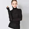 Pulls pour femmes Pull à col roulé en laine noire Femmes Style coréen Pull Fem Me 2023 Automne Hiver Tricots Plus Taille Lâche Épais Sexy