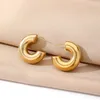 フープイヤリングヴィンテージゴールドメッキ幾何学女性チャームファッションステンレス鋼の厚い宝石ギフト