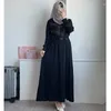 Etniska kläder abaya muslimska maxi klänning kvinnor med diamant arabiska dubai islamiska kläder höst mode lösa långa klänningar