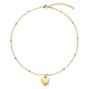 Anhänger Halsketten MinaMaMa Einfache Edelstahl Blank Herz Für Frauen Mode Minimalistischen Choker Schmuck Geschenke