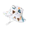 Berets Summer Children Sun Hat Baby Boy Girl Big Brim Cartoon Animal Dinosaur Ducluets Fisherman Fisherman Kids Anti UV Panama Cap Cap Cap