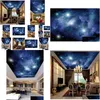 Wallpapers personalizado 3d p o papel de parede espaço estrelado noite cena teto pintura sala de estar quarto decoração casa gota entrega jardim dhi9g