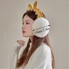 Bérets 2023 Fluffy Earmuffs Fold Ear Cover Mignon Fausse Fourrure Earflap Hiver Muff Solide Garçon Fille Doux Chaud Femmes