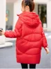 Płaszcze damskie okopy 2023 Down Cotton Jacket Women Korean Fashion Winter Hooded Long Parka Big Pockets WITRPOOF Growid Botton Padded