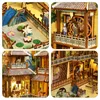 Dekorativa föremål Figurer DIY Book Nook Kit Shelf Insert Miniature Mini House Wood Bookhelf Dollhouse Bookend Toys Home Decor 3D Puzzle Xmas Gift 231023