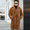 Homens para baixo parkas pele quente jaqueta longa 2023 inverno neve usar casaco roupas engrossar jaquetas de lã 231023