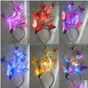 Other Event Party Supplies 20Pcs Led Light Up Toys Favors Bk Glasses Cat Ears Headband Glow In Dark For Adts Kids Neon Wedding Ram Dhnq1