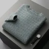 Men's Sweaters Autumn and winter 100% pure wool wavy pattern men's round neck thickened loose pullover sweater cashmere knitted bottoming s231023