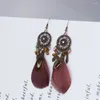 Dangle Earrings Vintage Round Tassel Dream Catcher Women Bohemian Feather Fringe Long Drop For Female Jewelry