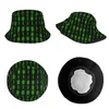 Berets Streetwear Binary Code Programmering Bucket Hat Unisex Foldbar Camping Robot Algoritm Fisherman Spring Headwear