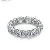 Anéis de casamento Knobspin 5mm 7ct D Cor Moissanite Anel 925 Sliver banhado com aliança de casamento de ouro branco Eternity Band Anéis de noivado para mulheres Q231024