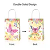 Envoltura de regalo BD078 12 unids Sweet Girl Spring Butterfly Flowers Fiesta de cumpleaños Embalaje Papel Tote Mango Bolsas Baby Shower S