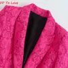 Trajes de mujer Blazers Blazers de encaje rosa Conjunto recto de gran tamaño Bloggers Street Elegante mujer Outwears PB ZA Mujer 1971340 231023