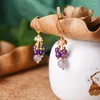 Kolczyki Dangle Koreańska biżuteria Crystal Purple Oryginalne Perły Nature Pearle