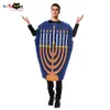 cosplay Eraspooky volwassen Chanoeka Menorah kostuum Je Celebration Chanukah Festival Fancy Dress traditionele religie Party Outfitcosplay