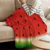 Decken, Wassermelonenfrucht-Druck, Flanell, gemütlich, warm, flauschig, weich, für Bett, Sofa, Nickerchen, Teppich, Plüsch, tragbar, Camping, Reisedecke