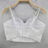 Women's Tanks Summer Fashion Diamond Women Bra Crop Top Black White Strapless Push Up Camisole Sexy Party Clubwear Corset Bustier