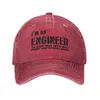 Gorras de bola Moda Algodón Soy un ingeniero Nunca equivocado Gorra de béisbol para mujeres Hombres Transpirable Cita de ingeniería divertida Papá Sombrero Rendimiento