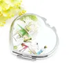 Sublimation Portable Makeup Mirror Transfer Consumable Blank with Aluminum Heart-shaped Mirror Photo Customization DIY Creative Gift A07