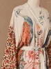 IHWQ Lässige Kleider Strand-Kimono für Frauen Peo Bedruckter Badeanzug-Überzug Selbstgürtel-Wickel-Badeanzüge Strandmode IHWQ