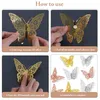 Wall Stickers 3D Butterfly Decor 3 Sizes 2 Styles Removable Srickers Deccor Room Mural For Party Cake Decoration Metallic Fridge Stick Amxg0