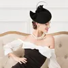 Beralar Kadın Moda Fedoras Cap Kızlar Kış elbisesi yün şapka Küçük Parti All Maçlı Black Bow B-4815