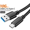 Typ-C Datakabel USB3.2 till Typ C Transmission Cord 10 Gbps för hårddisk HDD-billaddare 3A 60W PD Fast USB-C laddningskablar