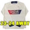 23 24 Soccer Jerseys Messiess Mbappe Hakimi Sergio Ramos Wijnaldum Football Shirt 2023 2024 Men Uniform Maillot de Foot Fans Långärmade målvaktfans spelare