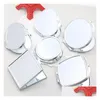 Party Favor DIY Makeup Mirrors Dubbelsidig sublimering Blank Platerad aluminium GICK GIDG KOSmetisk kompakt Vanity Mirror Portabl Dhygs