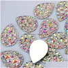 모조 다이아몬드 MICUI 50pcs 18x25mm AB Clear Drop Resin Crystal Flatback Beads Crafts 스크랩북 의류 액세서리 ZZ652 배달 JE DHRML