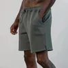 Men's Shorts Leisure Solid Color Mens Short Pants Sports Fitness Training Sweat Men Summer Casual Drawstring Waist Loose Beach