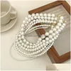 Beaded Necklaces Baroque Pearl Necklace Artificial Wedding Bridal Round Bead Drop Delivery Jewelry Pendants Dhbr2