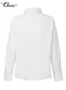 Women s Blouses Shirts Celmia femmes noeud papillon cou blanc 2023 mode à manches longues Chemise décontracté élégant fête Blouse solide haut blouse Femininas 231023