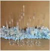 Bougeoirs 2 pièces 5 pièces 10 pièces décoration de mariage pièce maîtresse candélabre support transparent chandeliers en acrylique pour les mariages événement fête 231023