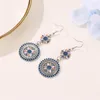 Dangle Earrings Fashion Colorful Oil Dropping Little Daisy For Women Retro Carved Metal Flower Totem Eardrop Jewelry Accessories Gift