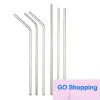 6x241MM 304 Stainless Steel Straw Reusable Home Party Wedding Bar Drinking Tools Barware 3pcs Straw inclus brush set Wholesale