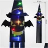 Party Decoration Holy Festival Wizard Pumpkin Light String Hat Flag Curtain Led Lantern Outdoor Waterproof Battery Drop Delivery Hom Dhdlt