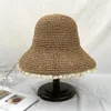 Berets Women's Summer Hat Foldable Hollow Lace Trim Straw Girls Outdoor Travel Casual Fashion Cool Bucket Hats