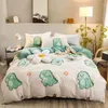 Set di biancheria da letto YanYangTian Cartoon Pattern 4 pezzi Lenzuolo piatto Copripiumino Federa Letto familiare Set per bambini