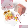 Gift Wrap 10Pcs Cat Pig Favor Box Candy Bags Cupcake Boy Kids Birthday Decoration Event Party Supplies Drop Delivery Home Garden Fest Dhbxg