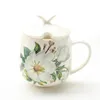 Mugs Bone China Coffee Cup Spoon Set 400 ml Luxury Ceramic Mug Topgrade Porcelain Tea Cafe Party Drinkware 231023