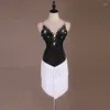 Stage Wear Robe latine Dames Robes de danse Enfant Black Pearl Salle de bal pour fille Costume pour enfants LQ084