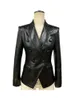 Kvinnors kostymer blazrar Utmärkt kvalitet Est Stylish Runway Designer Jacket Women's Slim Fiting Double Breasted Faux Leather Blazer 231024