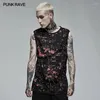 Magliette da uomo PUNK RAVE Abbigliamento quotidiano Stampa astratta T-shirt senza maniche Gothic Visual Kei Casual Belli uomini T-shirt dal carro armato allentate