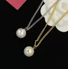 Designer Studörhängen Pearl Necklace Gold Womens Rings Earring Diamonds Smyckekedjor Halsband Ear Set S Letters Tillbehör med Box Cyd24032703