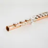 Pearl Quantz PF-8950es Flute Högkvalitativ fosfor Copper 17 Keys Flute Open Hole E-Mech Flute Musical Instrument