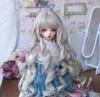 Lalki Wysokiej jakości światłowodowy BJD SD Bangs Long Curly Female Doll 13 14 16 BJD Black for Dolls 231024