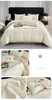 مجموعات الفراش من القطن منقوش هندسي مجموعة أغطية سرير متماسكة ورقة وسادة المنزل النسيج الكتان الناعم